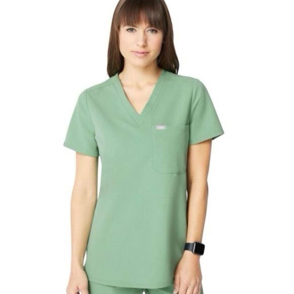LIMITED EDITION Figs Catarina One-Pocket Scrub Top in JADE